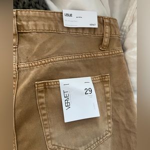 khaki Crop Flare Denim jeans 29 brand new tags on